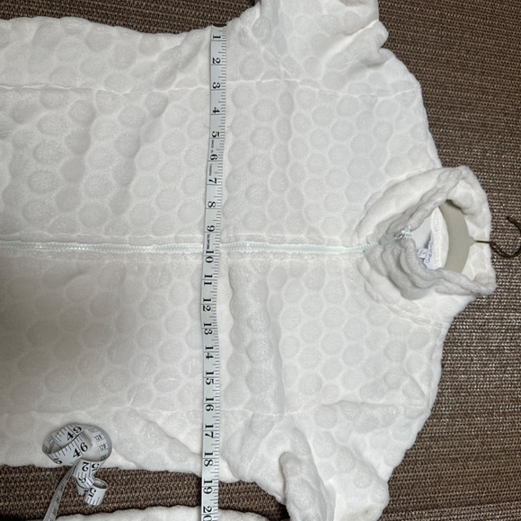 Coral Bay Women Cream Off White Fleece Style Textured Jacket Full Zip Sz S - Picture 7 of 11